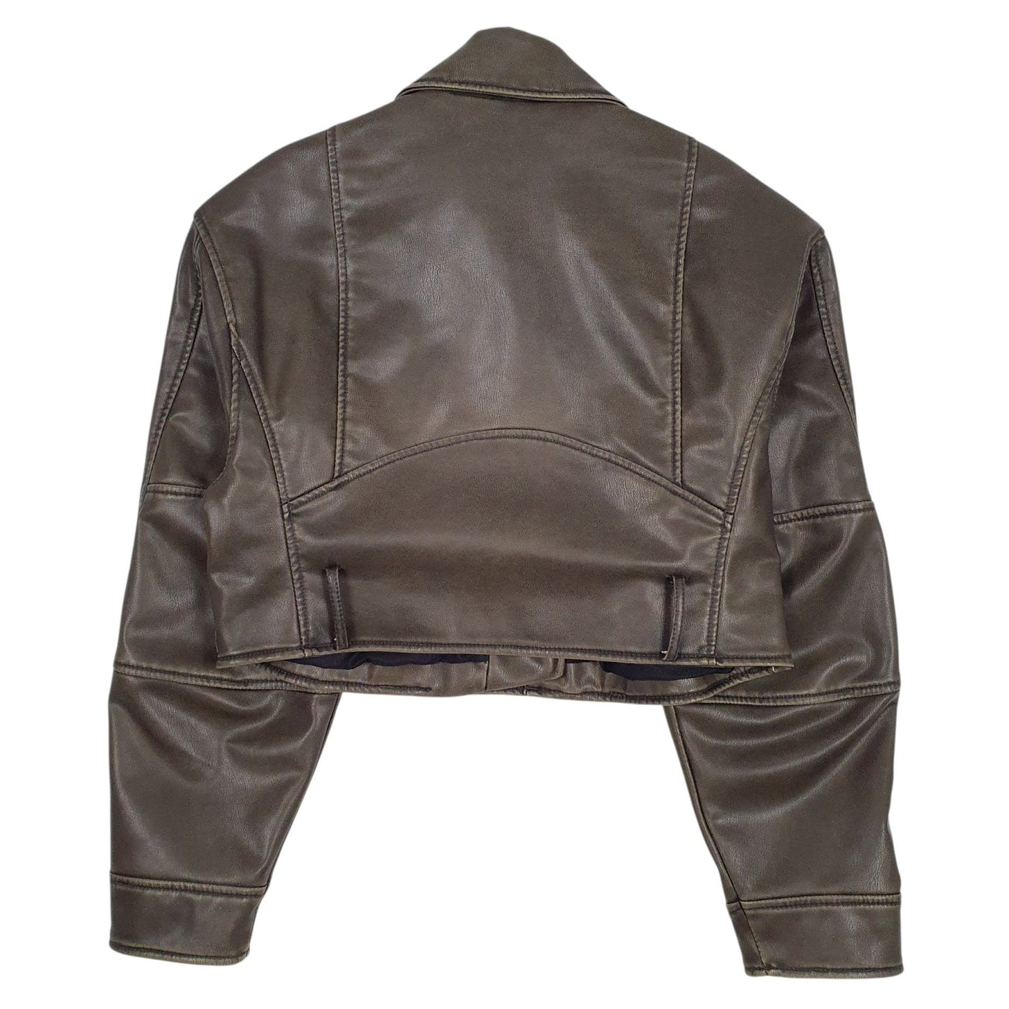 Womens Brown Zara Faux Leather  Coat