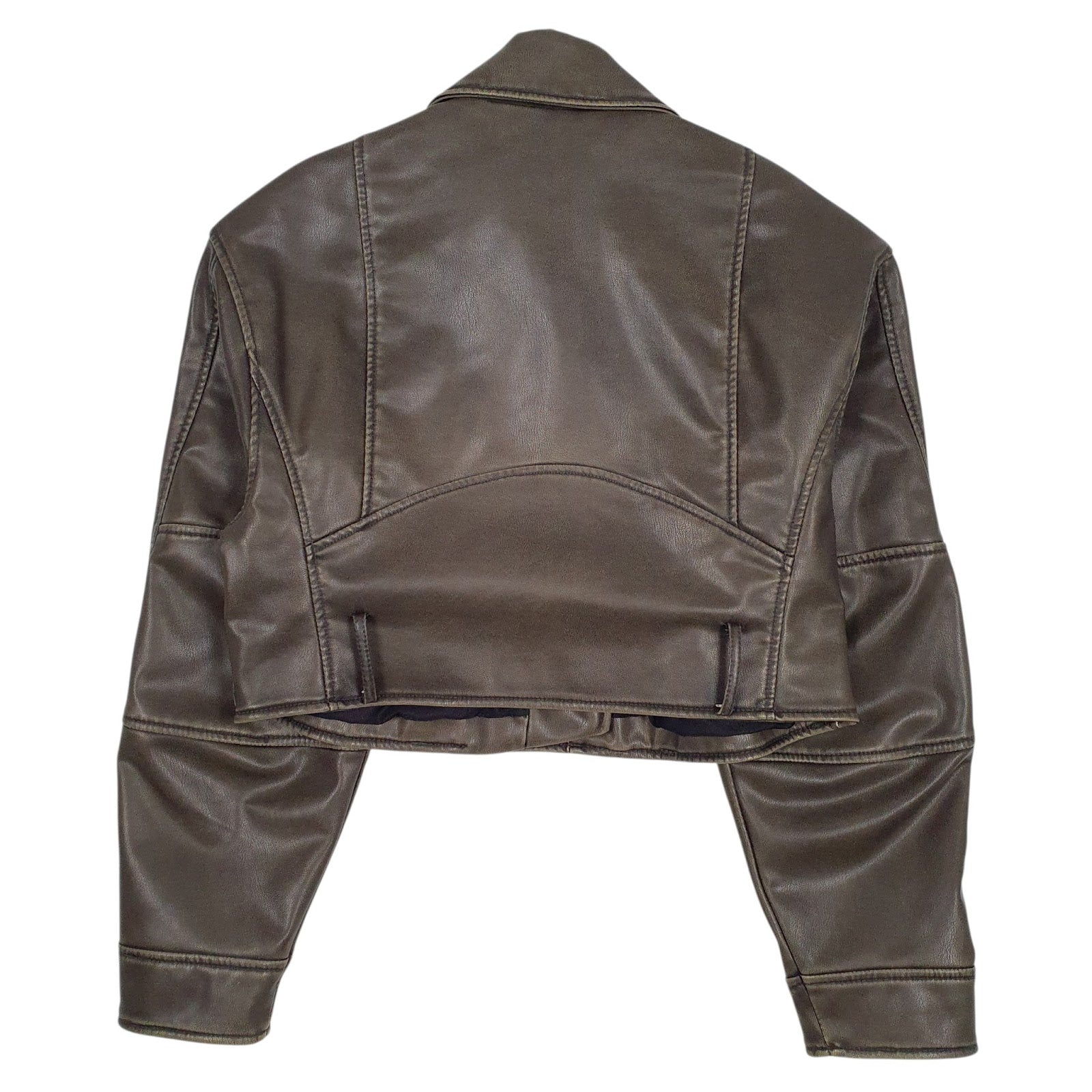 Womens Brown Zara Faux Leather  Coat