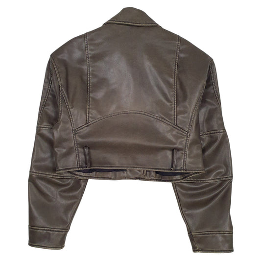 Womens Brown Zara Faux Leather  Coat