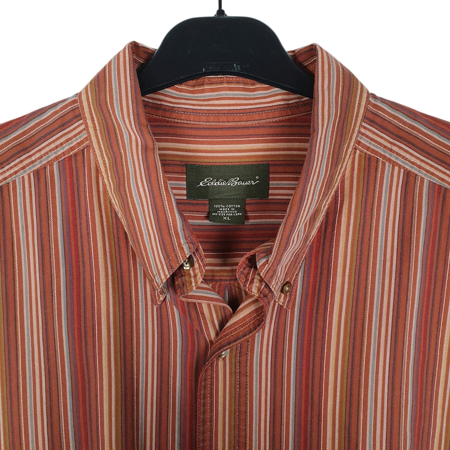Mens Orange Eddie Bauer Vintage 00s  Shirt
