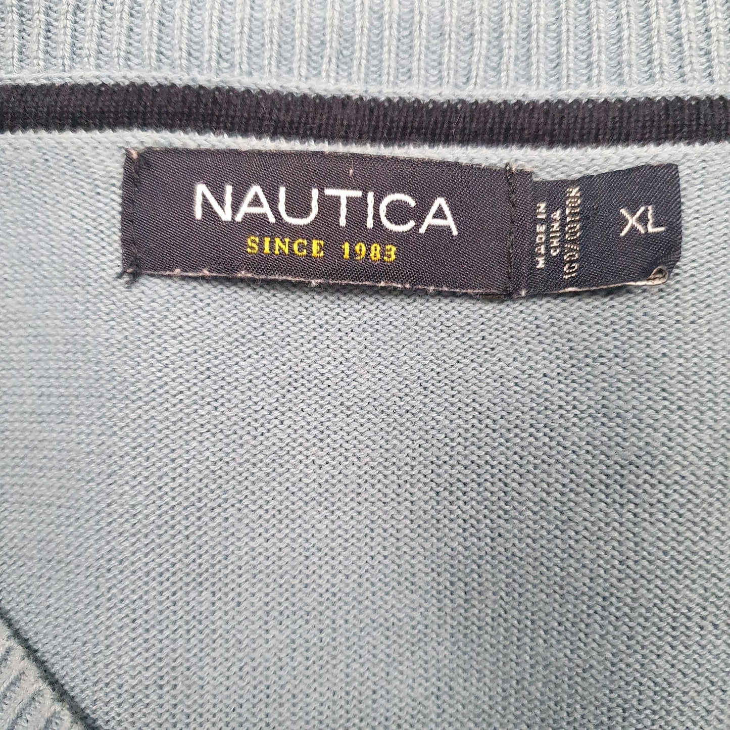 Mens Blue Nautica  V Neck Jumper