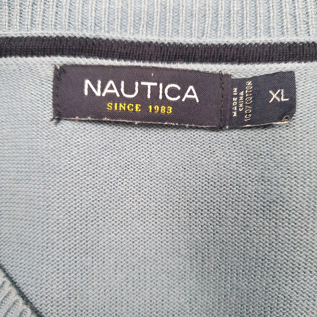 Mens Blue Nautica  V Neck Jumper
