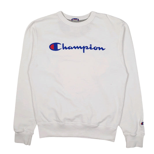 Mens White Champion  Crewneck Jumper
