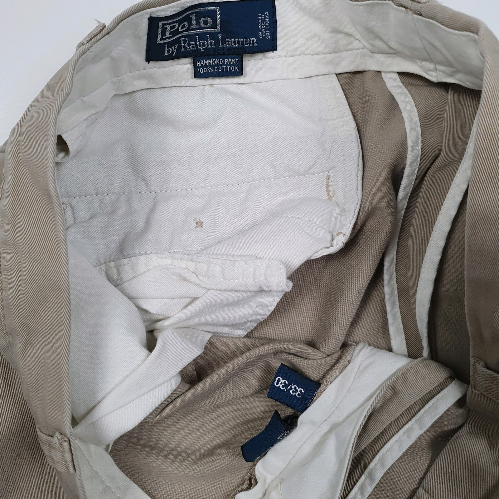 Mens Beige Polo Ralph Lauren Hammond Pant Double Pleated  Trousers
