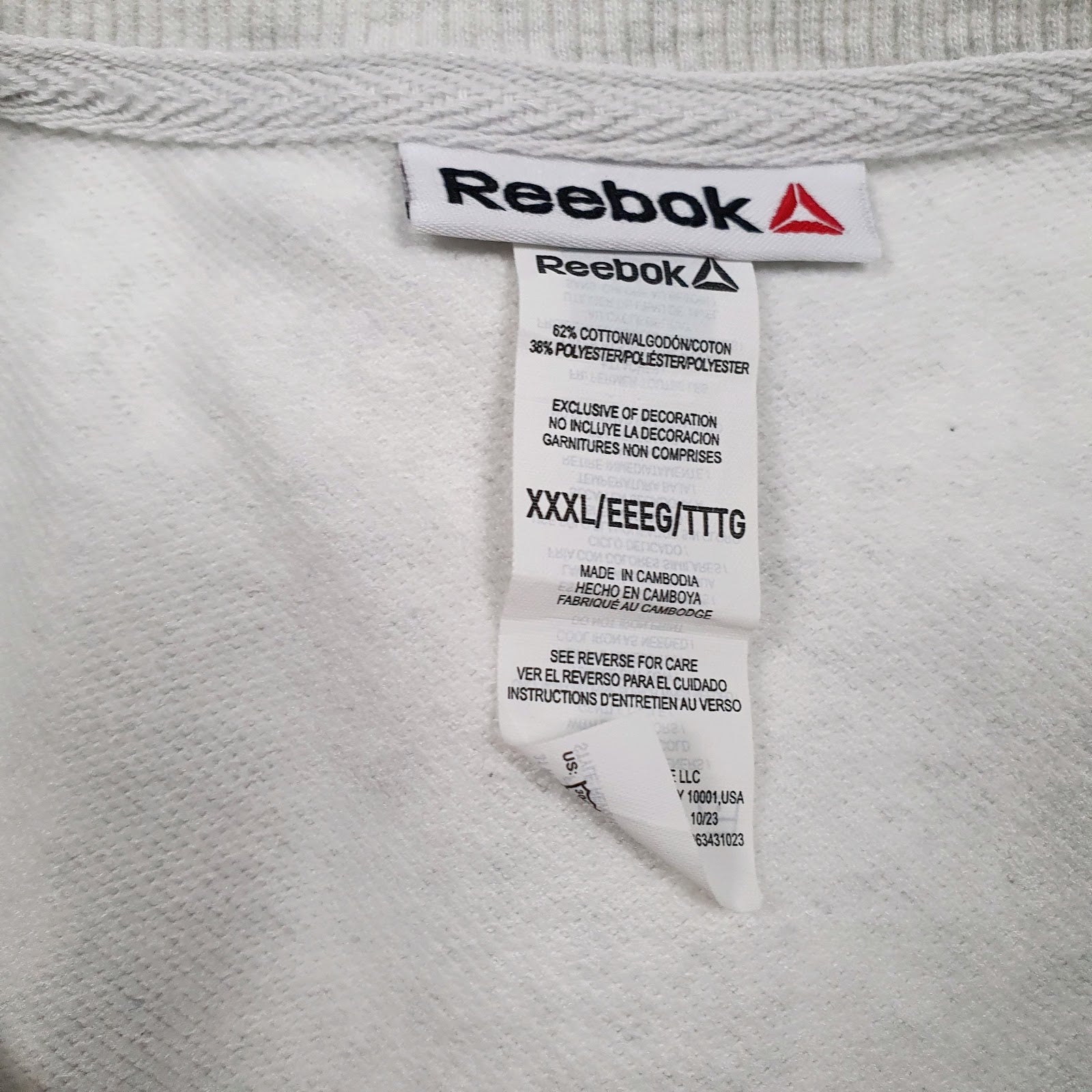 Mens Grey Reebok Spellout Crewneck Jumper