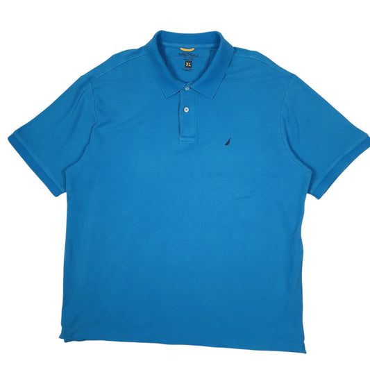 Mens Blue Nautica  Short Sleeve Polo Shirt
