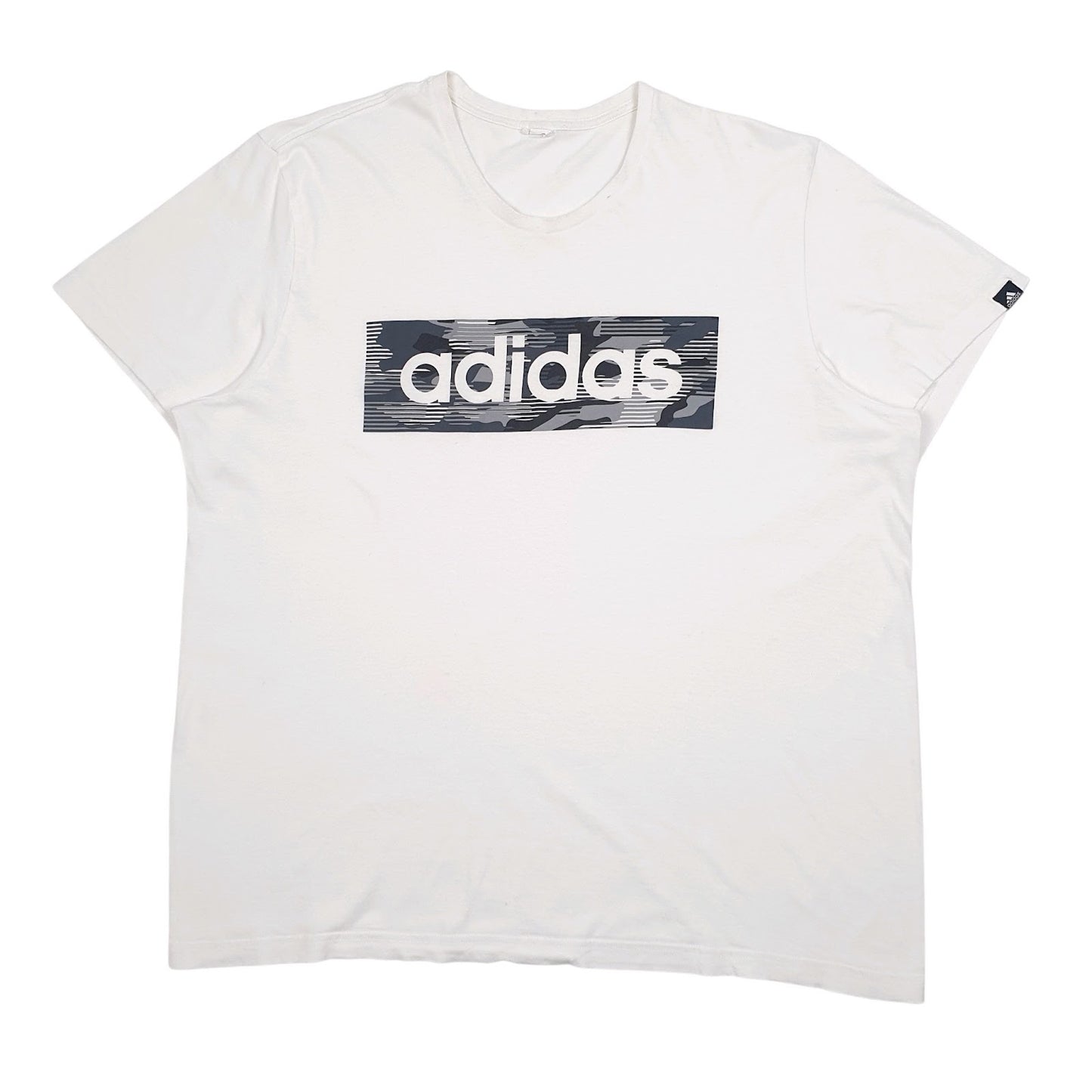 Mens White Adidas Spellout Short Sleeve T Shirt