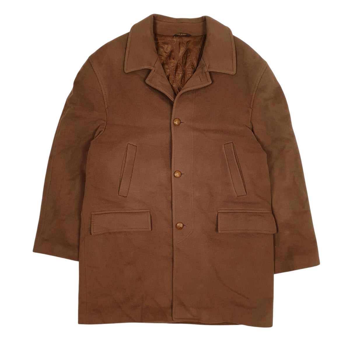 Mens Brown Valentino Cashmere Longline  Coat