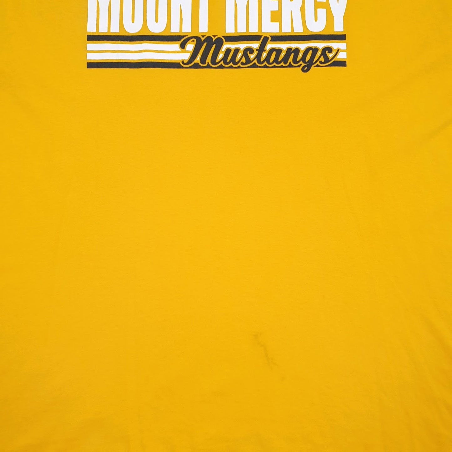 Mens Yellow Fruit Of The Loom Mount Mercy Mustangs  T Shirt