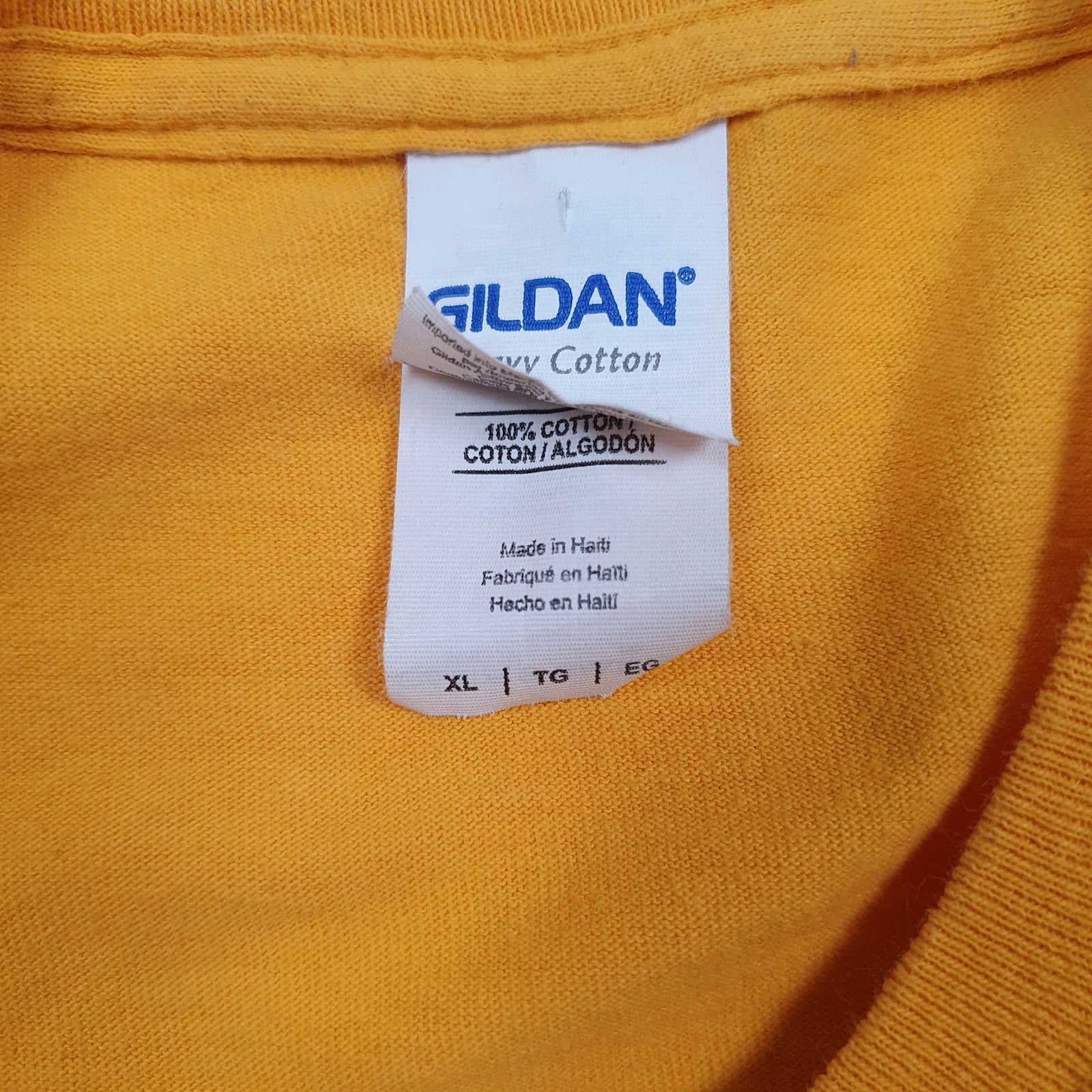 Mens Yellow Gildan   T Shirt