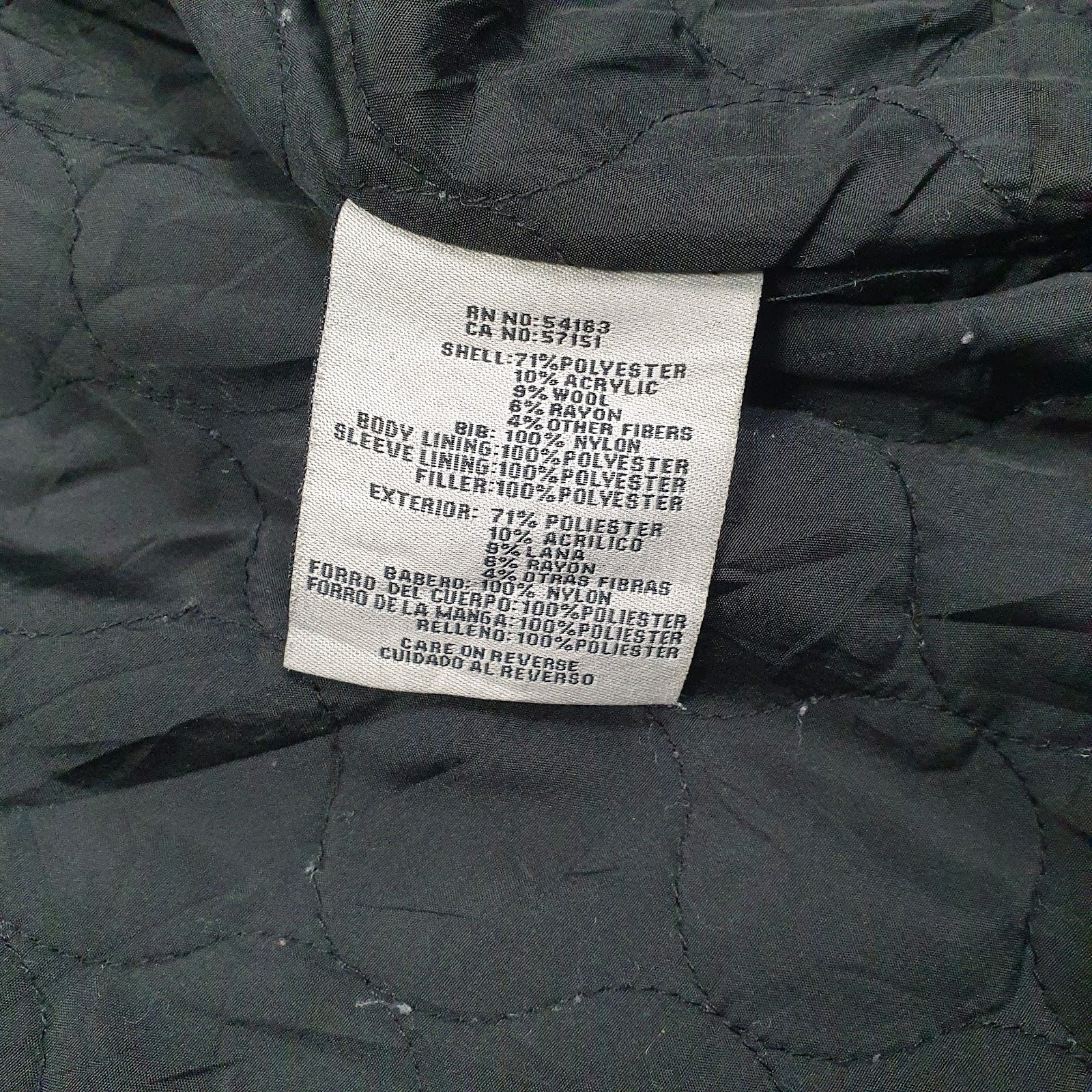 Mens Black Levis Cruiser Wool Windbreaker  Coat