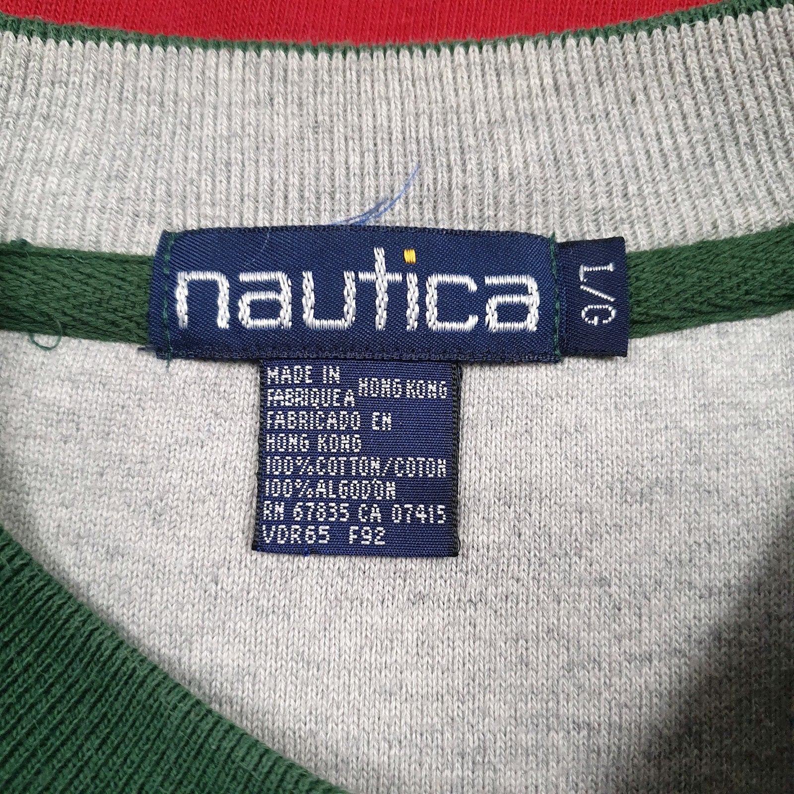 Mens Green Nautica Vintage 90s Crewneck Jumper