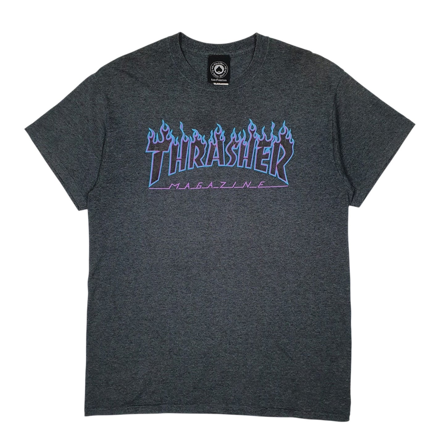 Mens Grey Thrasher Skateboarding Magazine Short Sleeve T Shirt