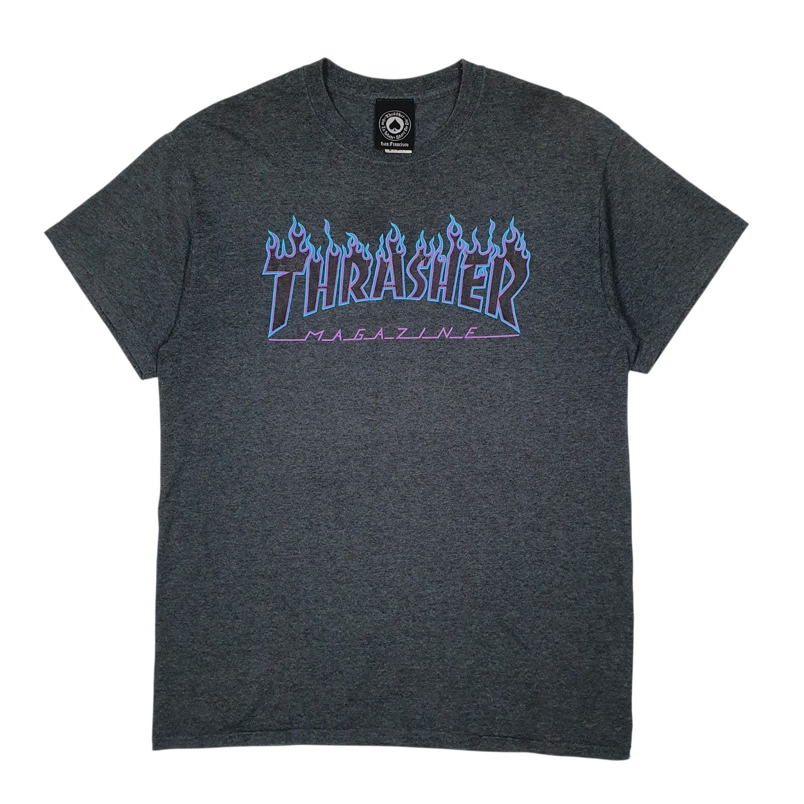 Mens Grey Thrasher Skateboarding Magazine Short Sleeve T Shirt