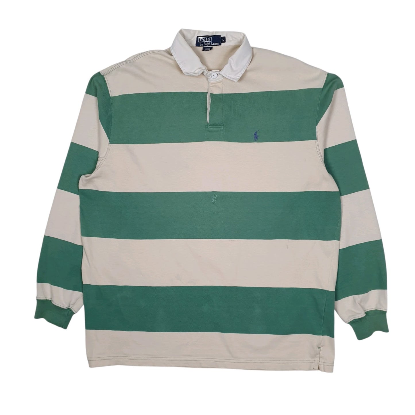 Mens Green Polo Ralph Lauren Rugby Shirt Long Sleeve Polo Shirt