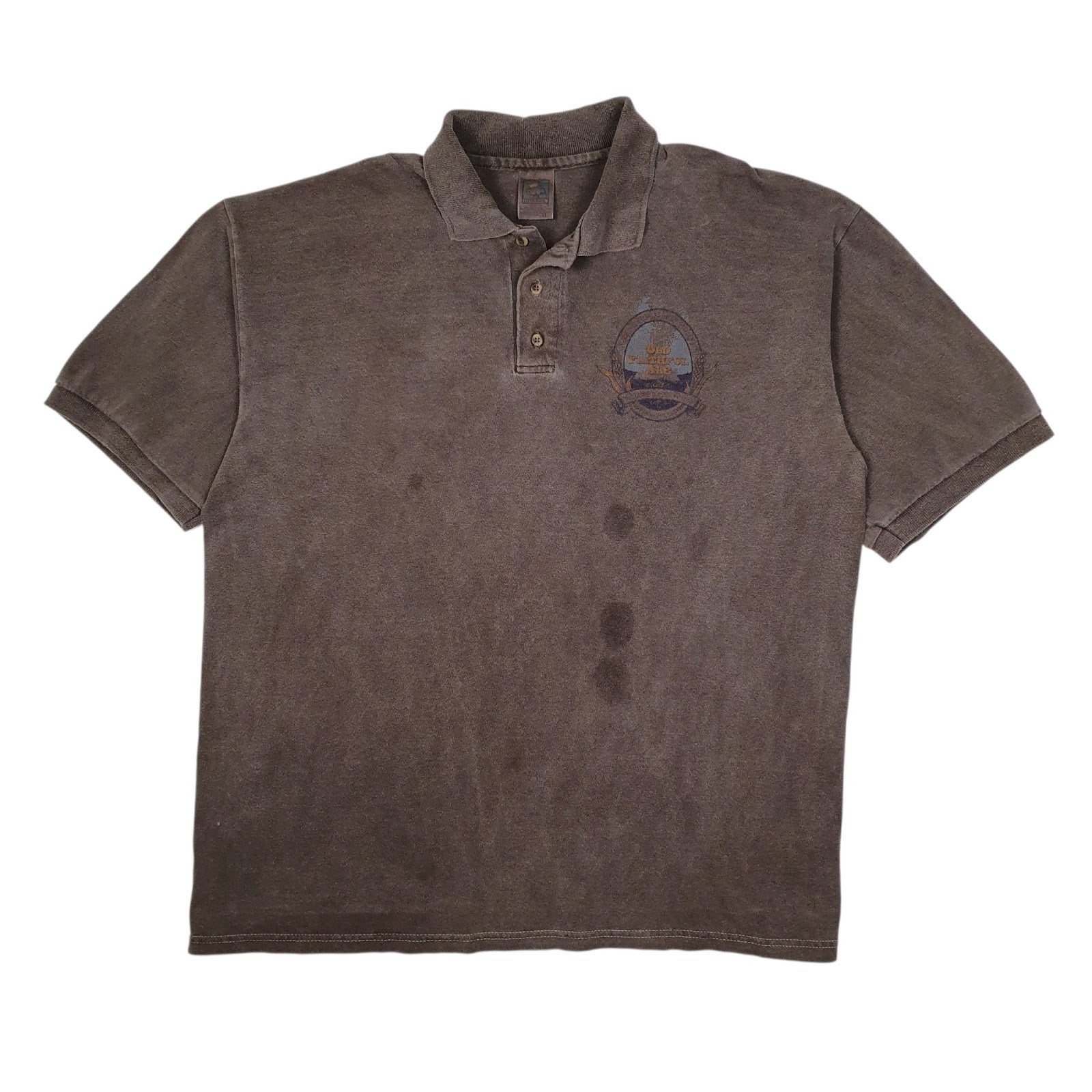 Mens Grey Cotton Deluxe Old Faithful Ale Short Sleeve Polo Shirt