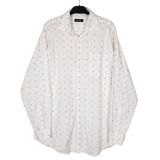 Mens White Nautica  Long Sleeve Shirt