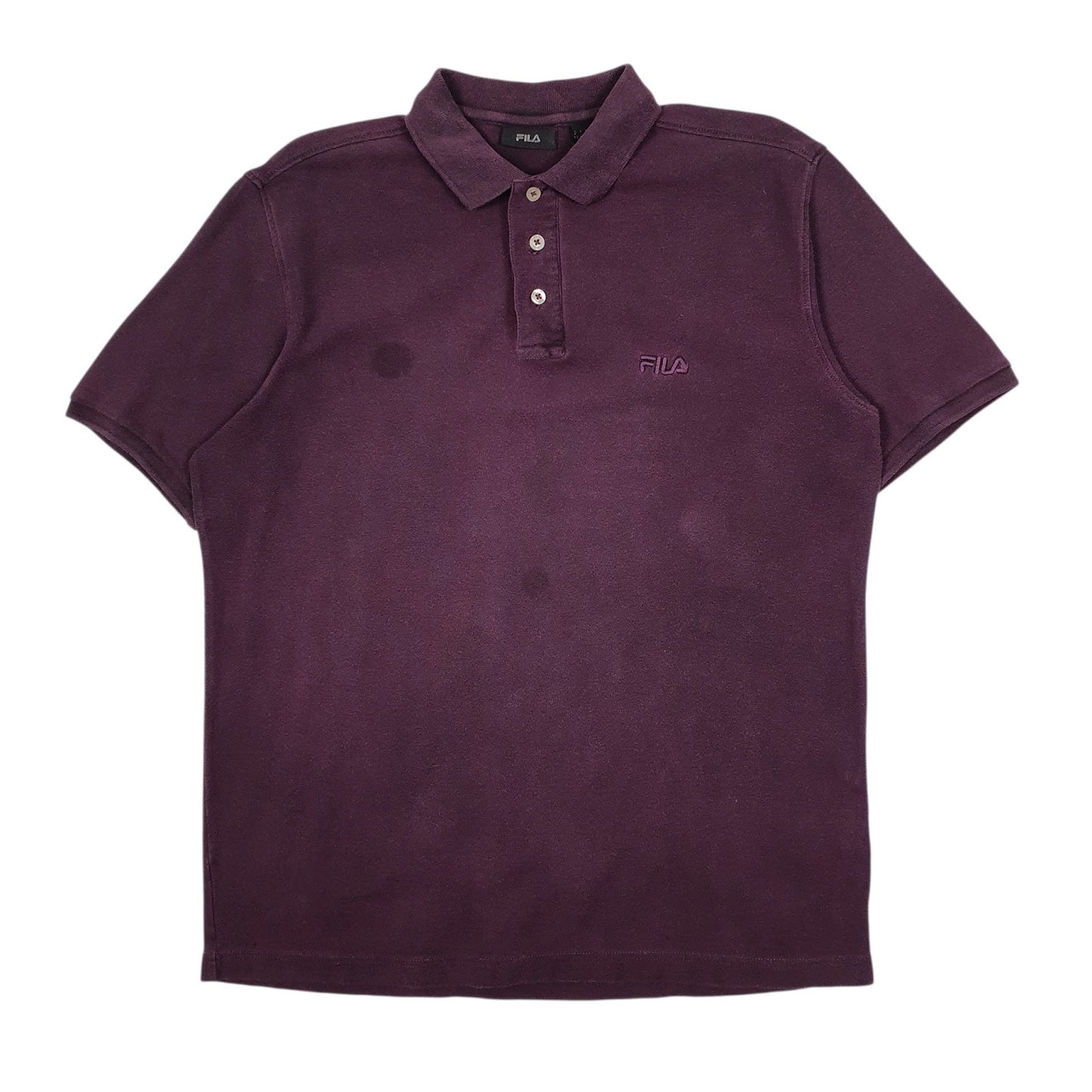 Mens Purple Fila  Short Sleeve Polo Shirt