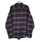 Mens Black Eddie Bauer Heavyweight Plaid Flannel  Shirt