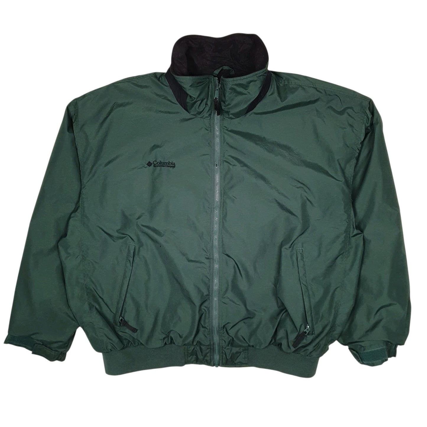 Mens Green Columbia Sportswear Company Windbreaker Fleece Lined Full Zip Coat