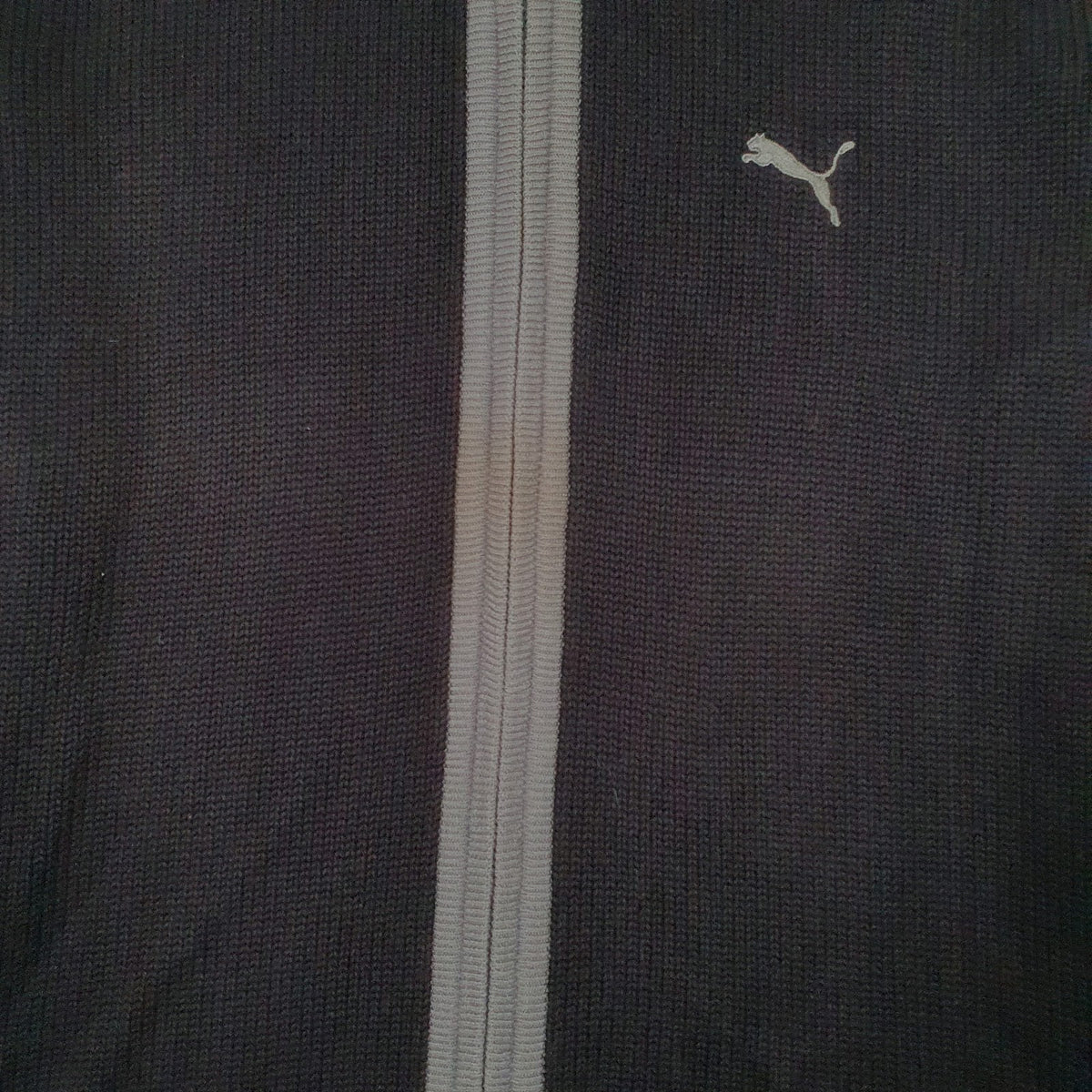 Mens Black Puma Knit Full Zip Jumper