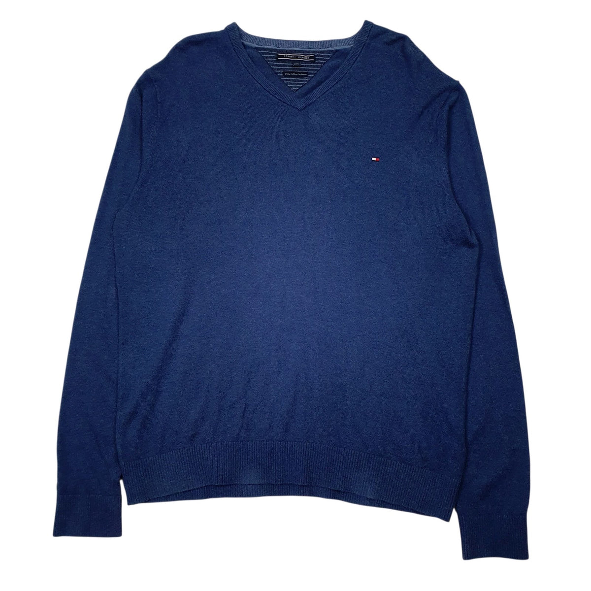 Womens Blue Tommy Hilfiger  V Neck Jumper