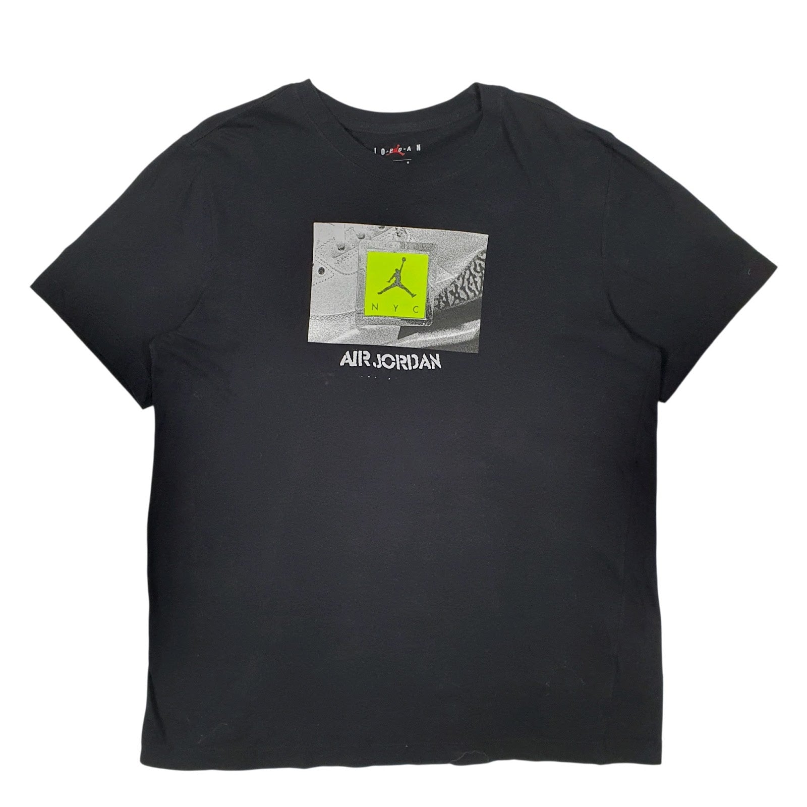 Mens Black Nike Air Jordan NYC New York Basketball Short Sleeve T Shirt
