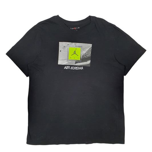 Mens Black Nike Air Jordan NYC New York Basketball Short Sleeve T Shirt
