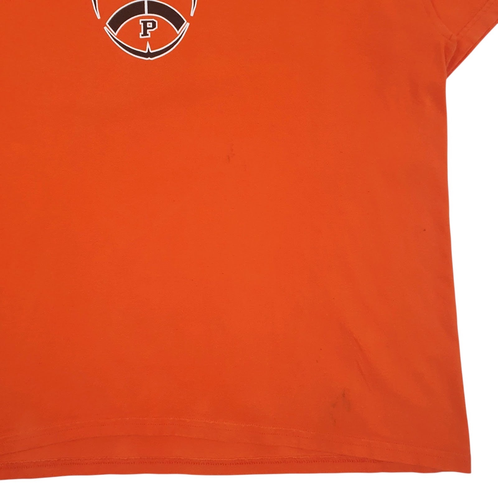 Mens Orange Port & Company Princeton Football  T Shirt