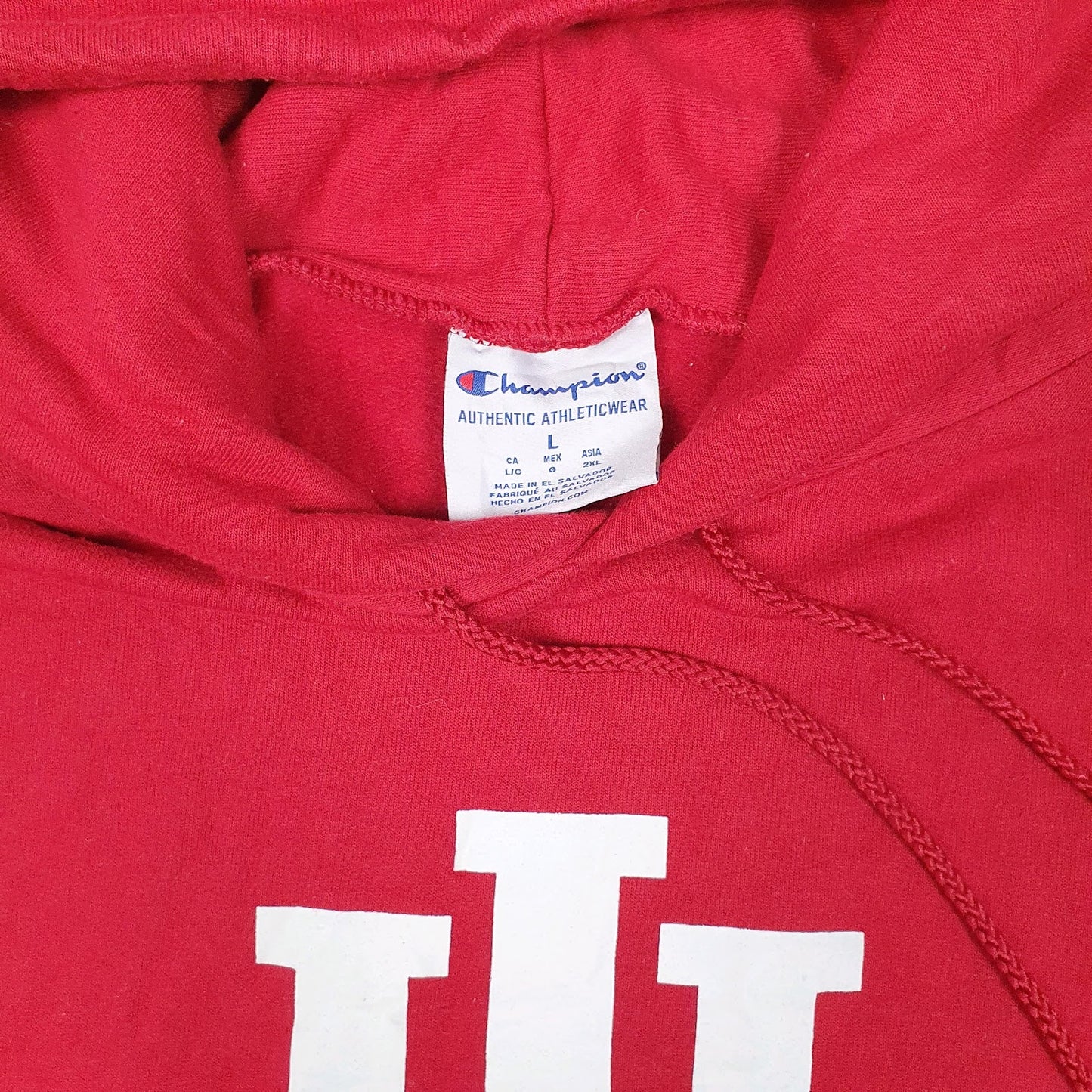 Mens Red Champion Indiana Hoosiers Hoodie Jumper