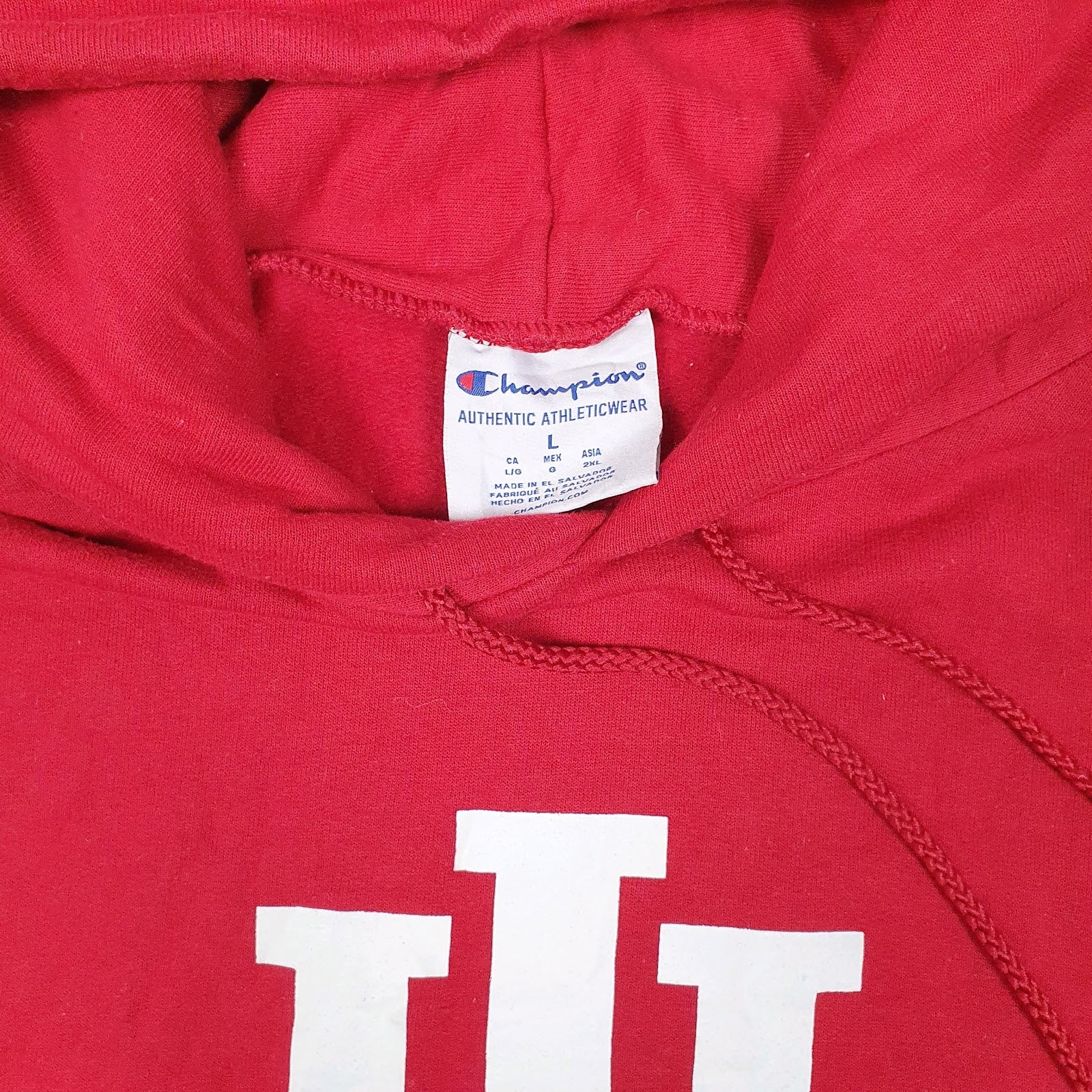 Mens Red Champion Indiana Hoosiers Hoodie Jumper