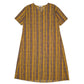 Womens Yelloe Chocol Raffine Robe Short Sleeve Dress