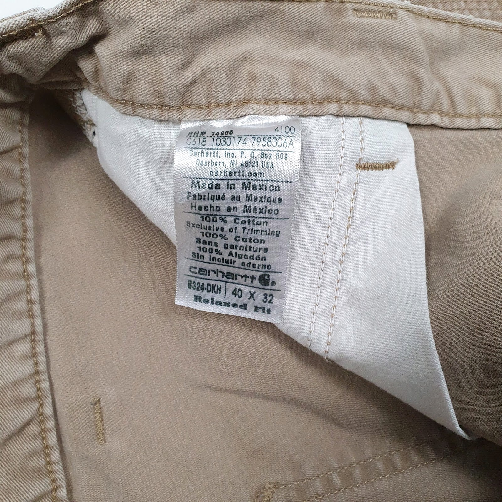 Mens Brown Carhartt B324  Trousers