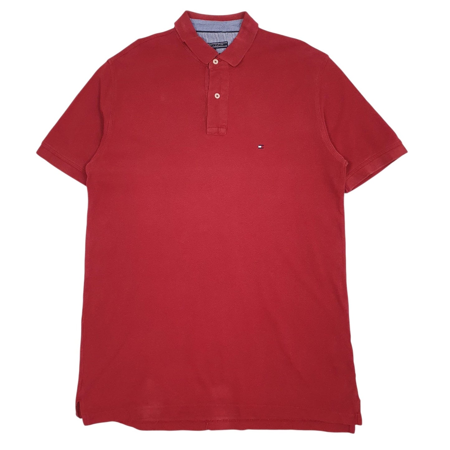 Mens Red Tommy Hilfiger  Short Sleeve Polo Shirt