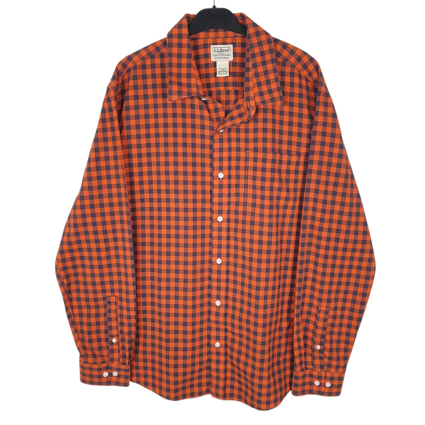 Mens Orange L.L.Bean  Long Sleeve Shirt
