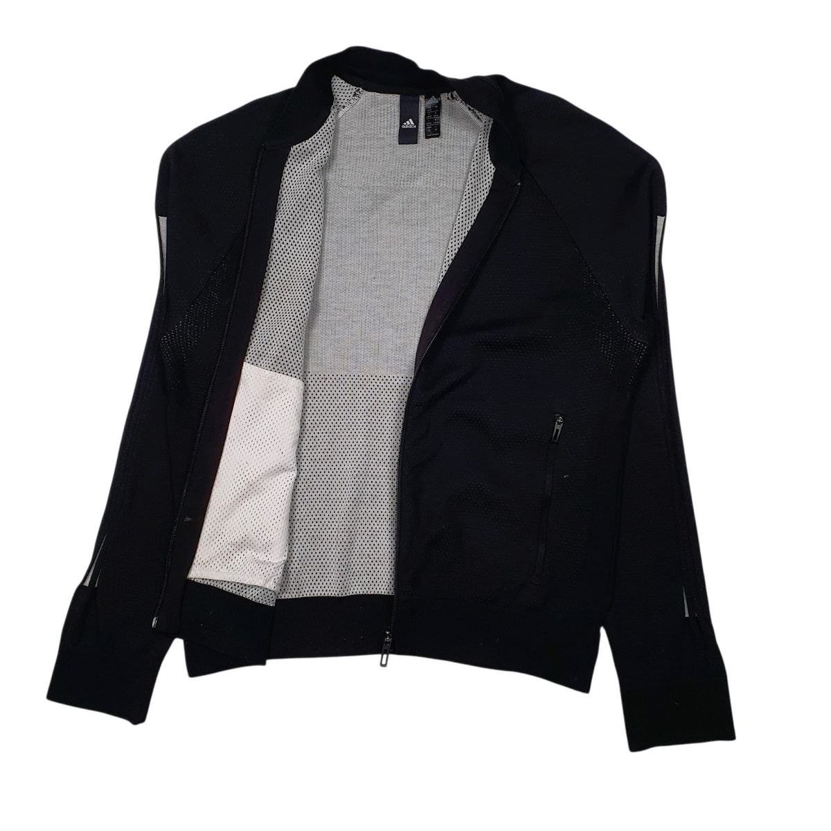 Womens Black Adidas  Full Zip Jumper