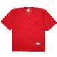 Mens Red NFL Vintage 1980s Mister Badge American Football Jersey Short Sleeve T Shirt
