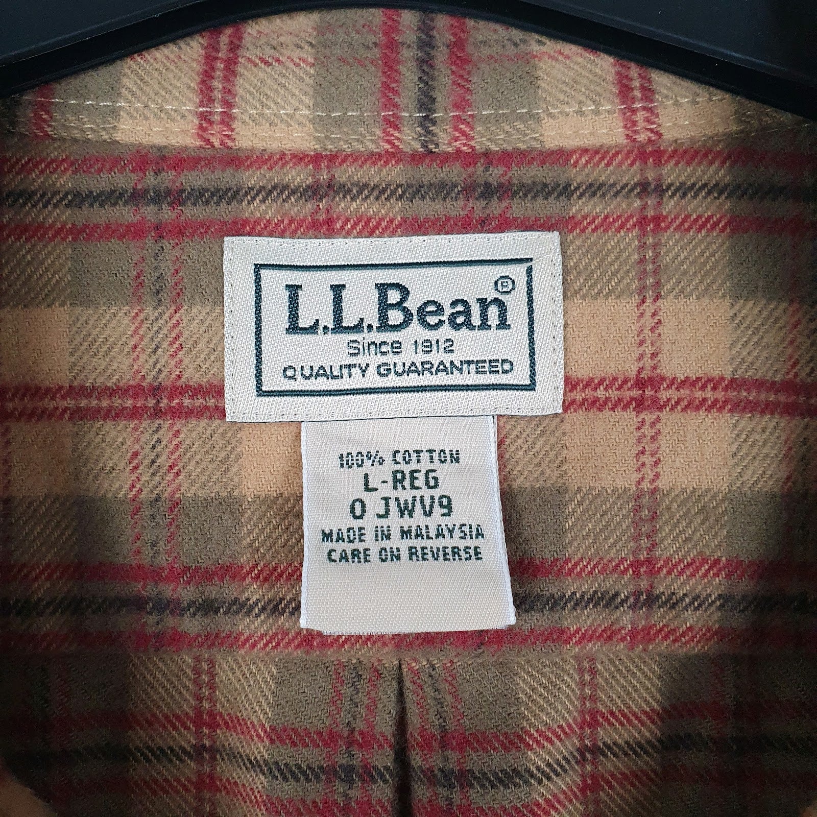 Mens Brown L.L.Bean Flannel  Shirt