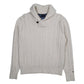 Mens Cream Tommy Hilfiger Cable Knit Shoal Neck Jumper