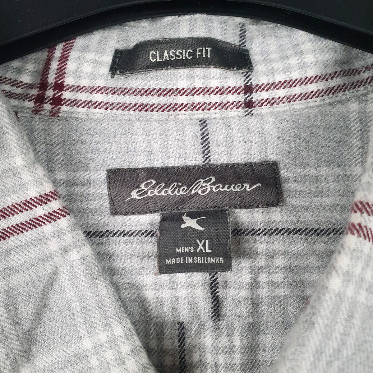 Mens Grey Eddie Bauer Flannel  Shirt