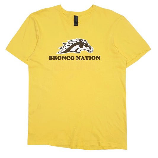 Mens Yellow Gildan Bronco Nation Short Sleeve T Shirt
