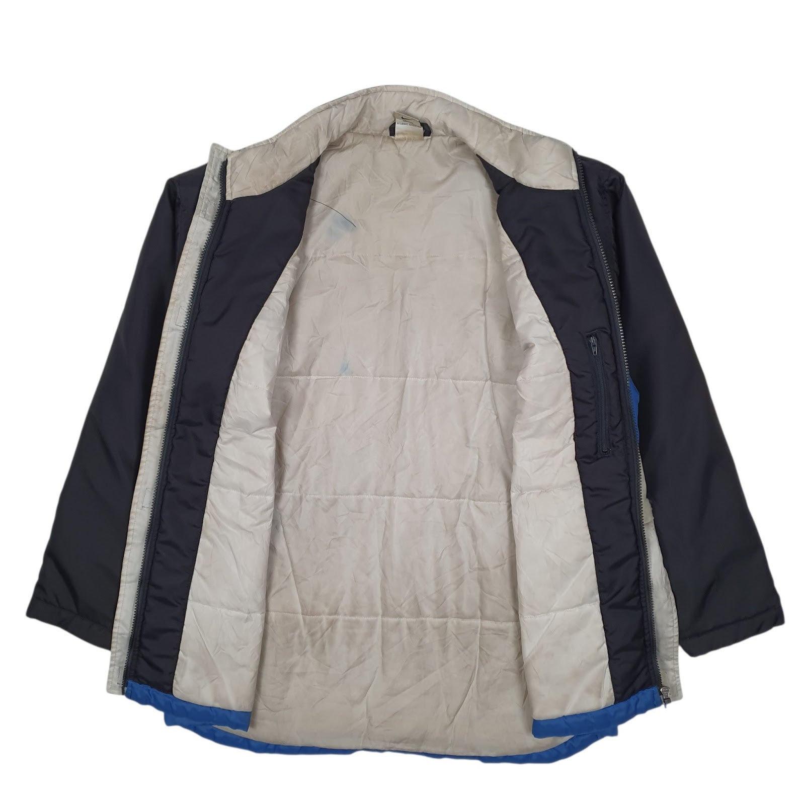 Mens Blue Nike Vintage 90s Hoodie Coat