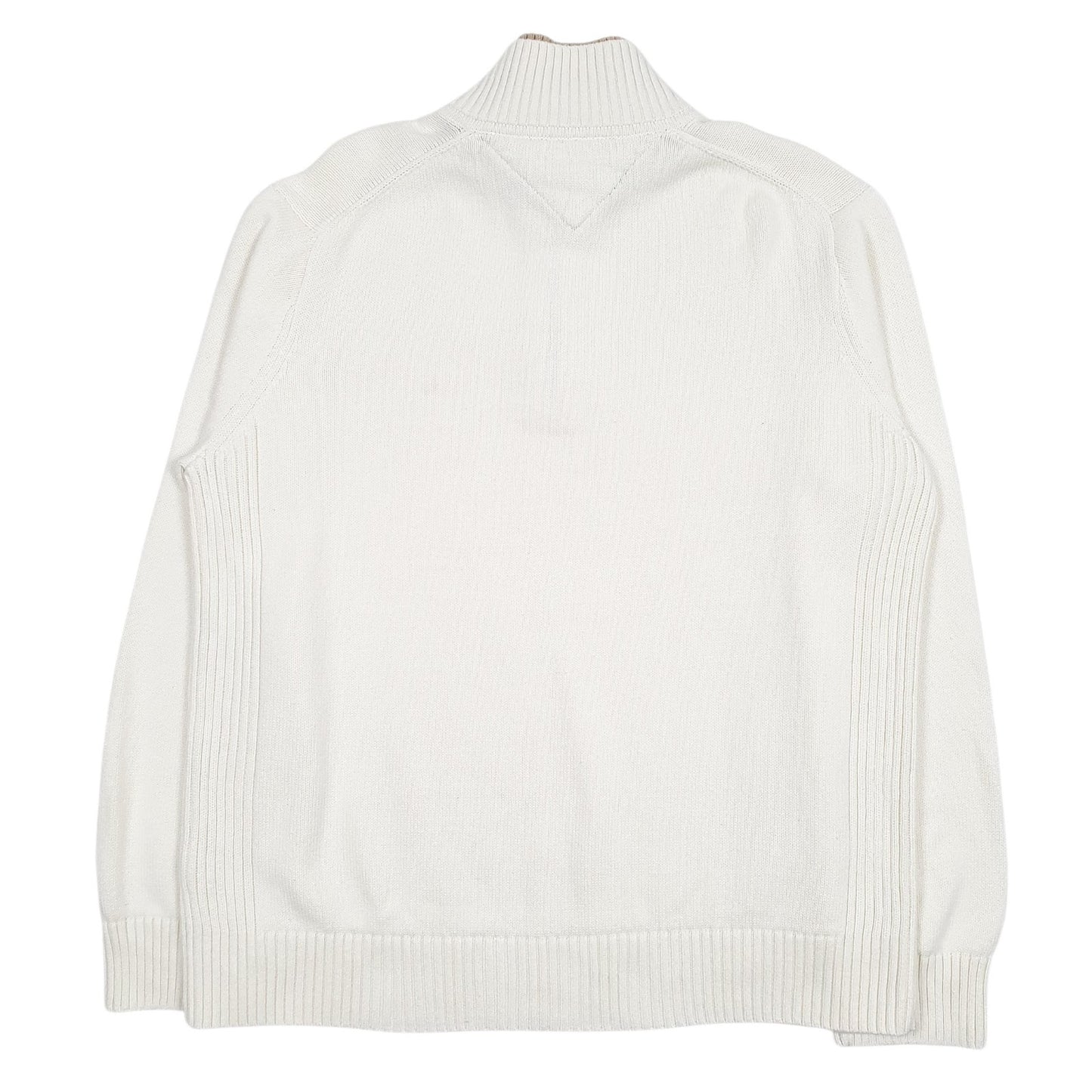 Mens Cream Tommy Hilfiger  Quarter Zip Jumper