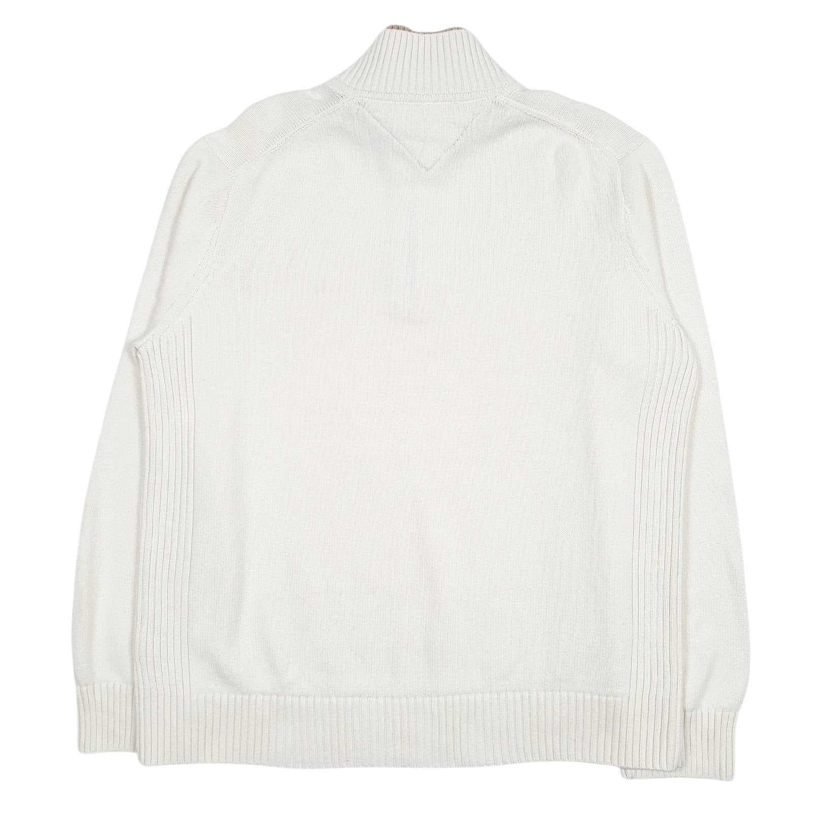 Mens Cream Tommy Hilfiger  Quarter Zip Jumper