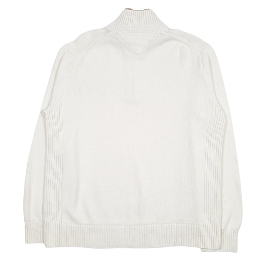 Mens Cream Tommy Hilfiger  Quarter Zip Jumper