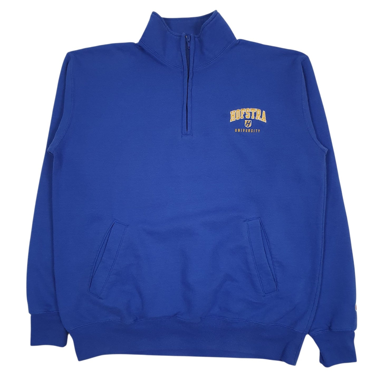 Mens Blue Champion Hofstra University Quarter Zip Jumper