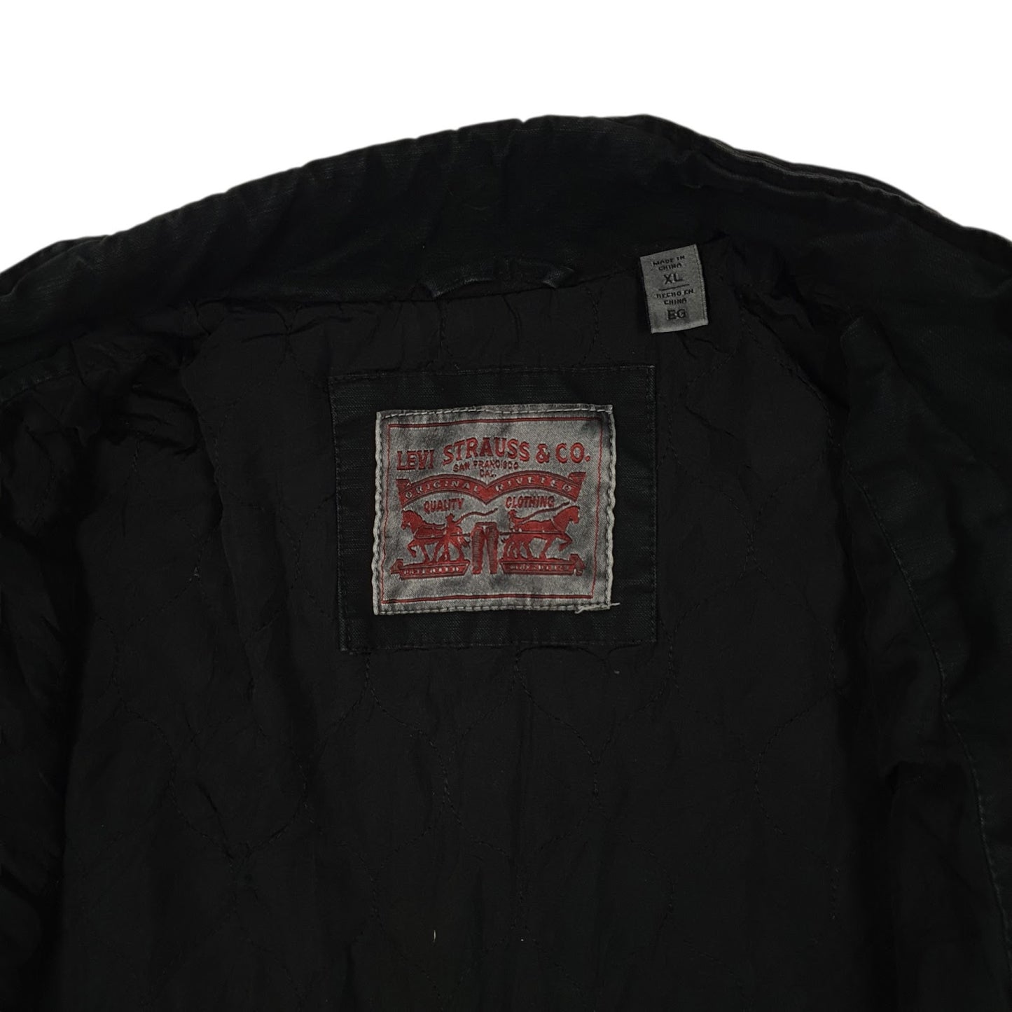 Mens Black Levis Bomber Military  Coat