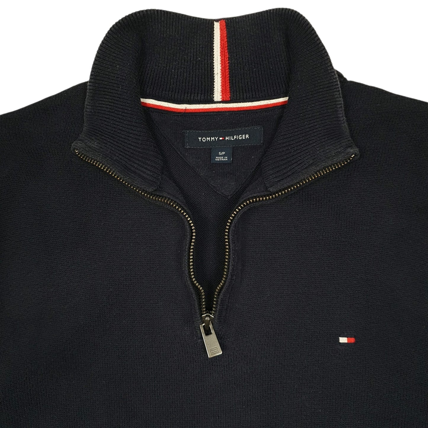 Mens Navy Tommy Hilfiger  Quarter Zip Jumper