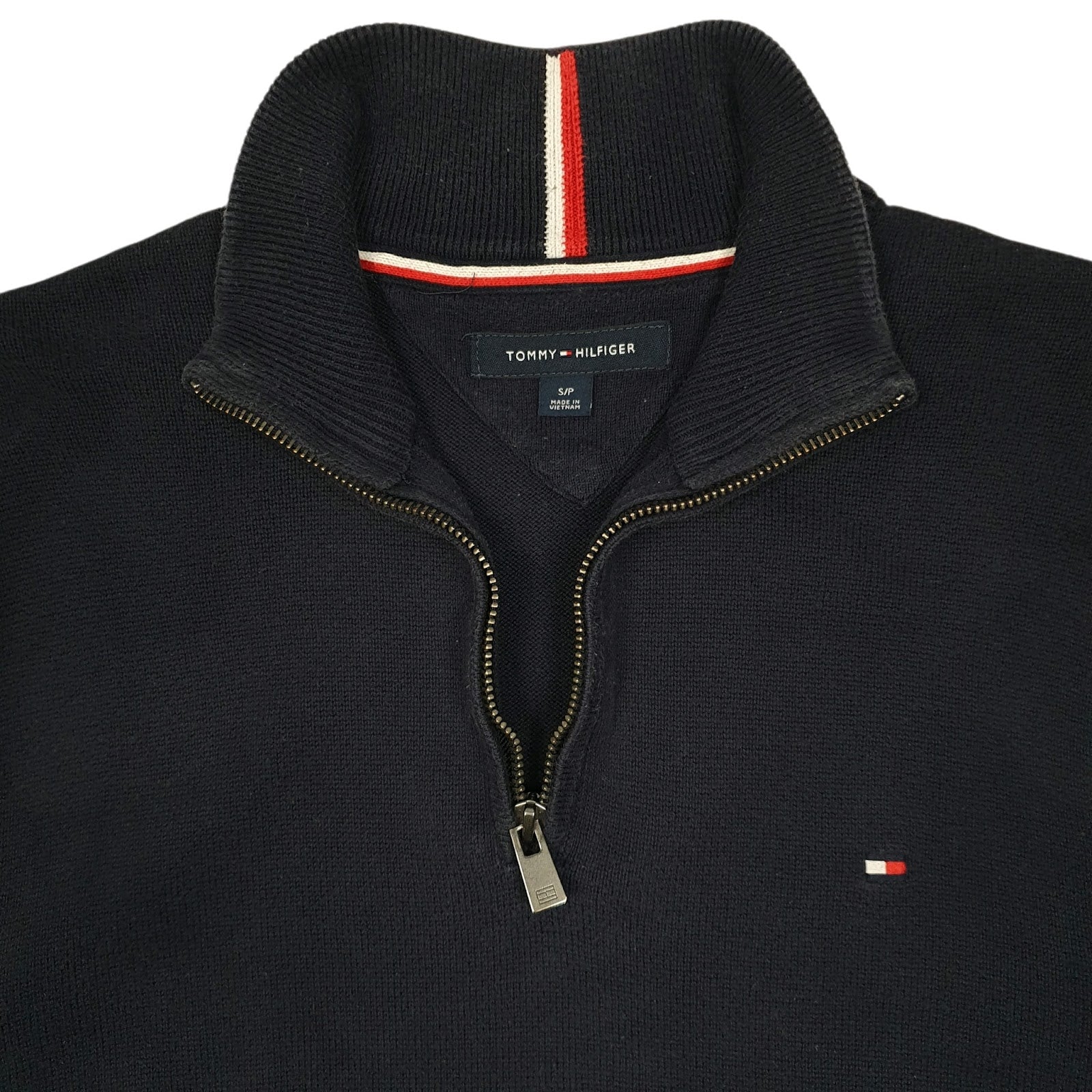 Mens Navy Tommy Hilfiger  Quarter Zip Jumper