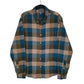 Mens Blue Eddie Bauer Heavy Flannel Plaid Long Sleeve Shirt